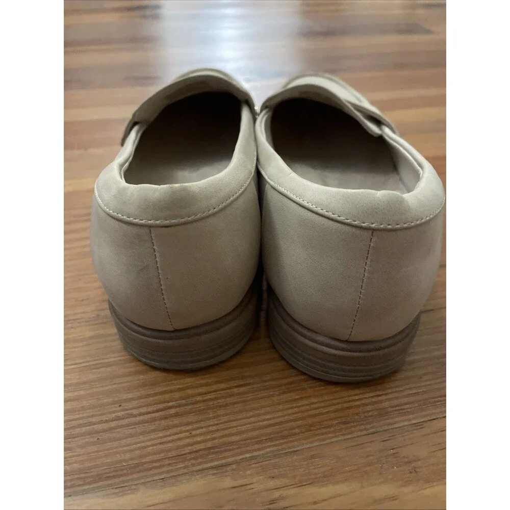Dr Scholl's Hello Loafers Womens Size 8 Tan Faux Leather Slip On Penny Loafers